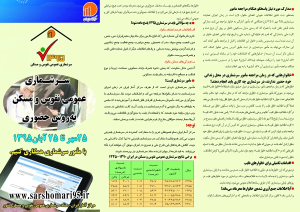 سرشماری نفوس و مسکن سال 95 5
