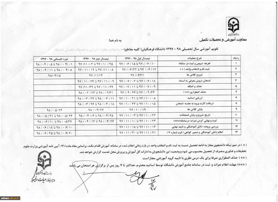 اطلاعیه 

انتخاب واحد ورودی های مهر 97 2
