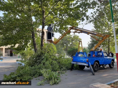 عملیات زیبا سازی محوطه مرکز با همکاری شهرداری 